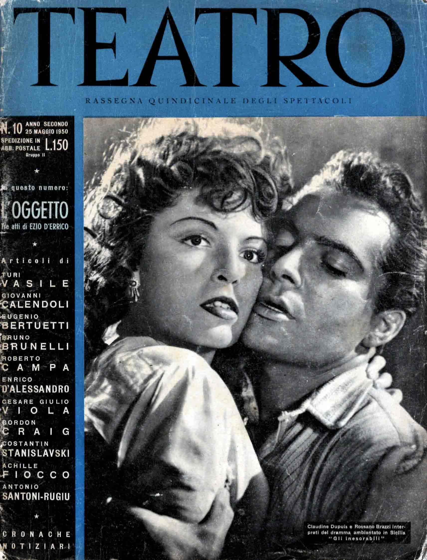 Teatro Scenario. Rassegna quindicinale degli spettacoli. A cura dell